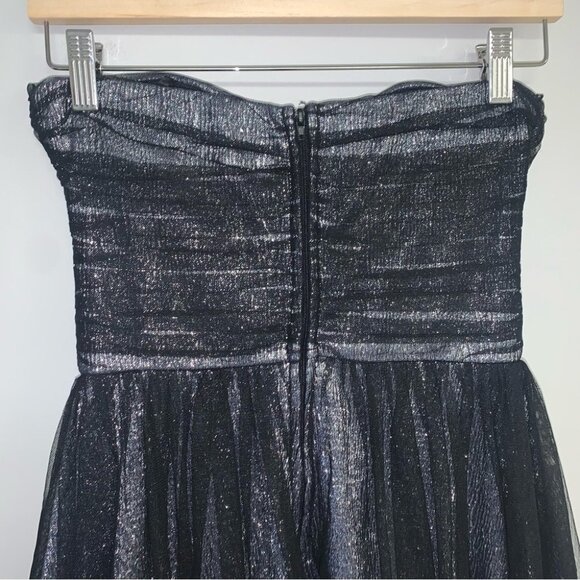 dELiA*s Dress Size‎ 5/6 Black Silver Tulle Tutu Formal Cocktail Strapless Straps - Picture 5 of 12